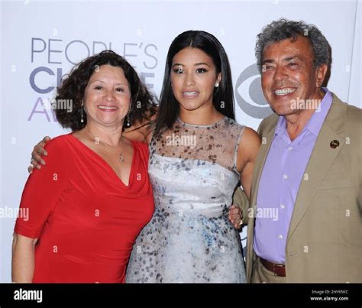 Gina Rodriguez, her Parents attending the press room at the 41st Annual