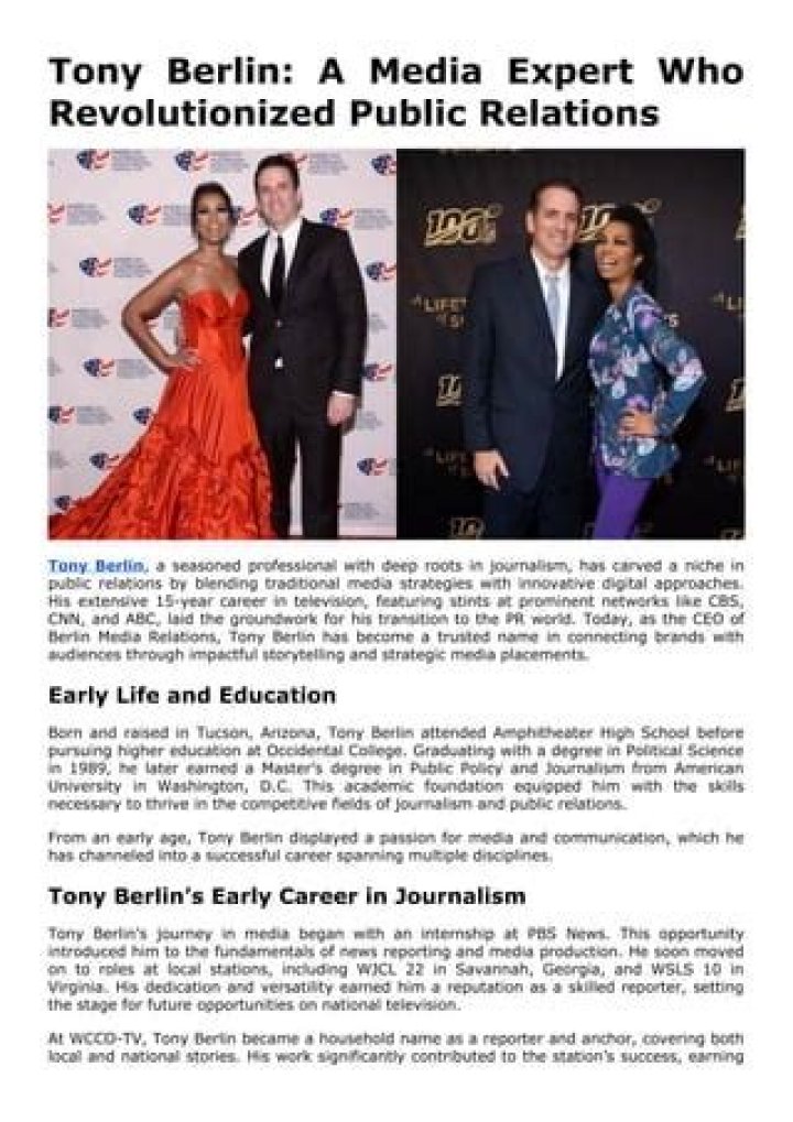 Tony Berlin: The Journey of a Media Professional